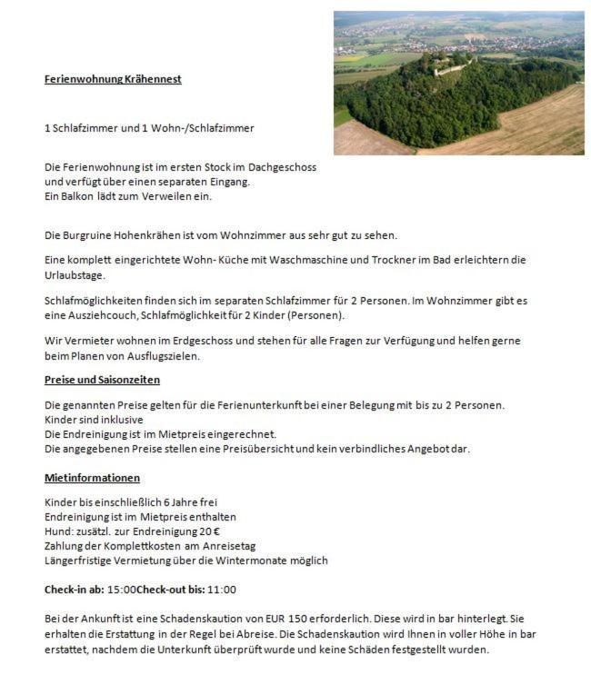 Ferienwohnung Kraehennest In Den Hegaubergen - Naehe Bodensee Muhlhausen-Ehingen Buitenkant foto
